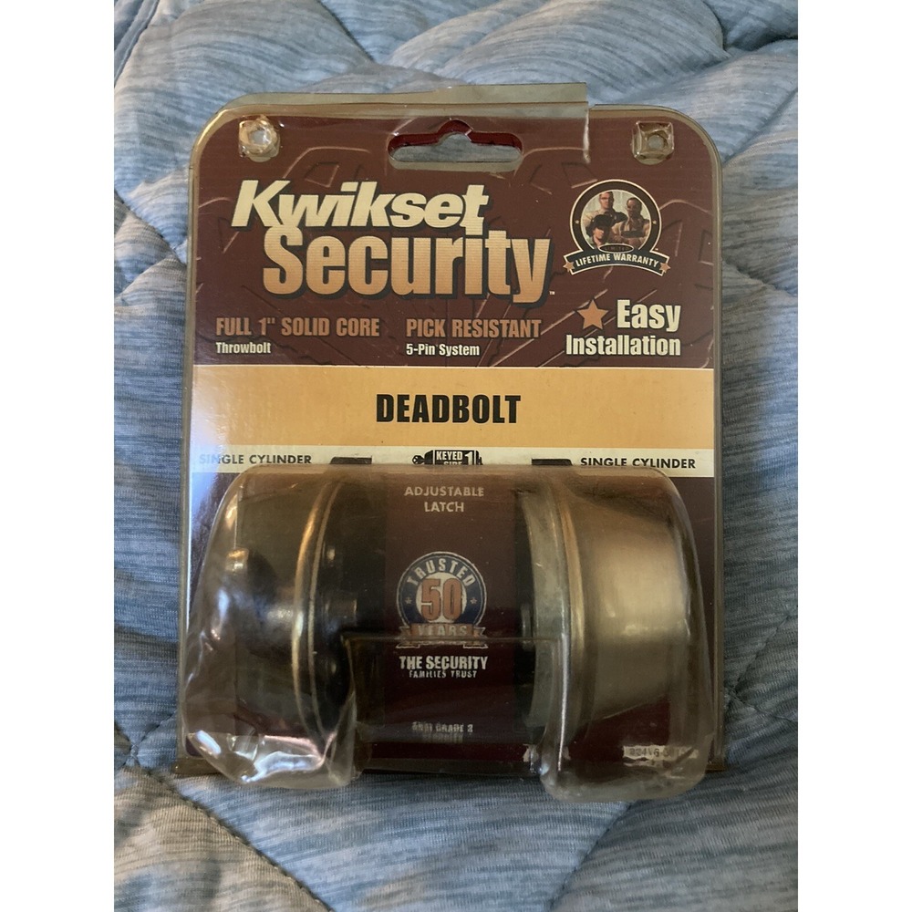 NEW Kwikset Single Cylinder Deadbolt Lock Polished Brass 660 3 CP 96600-425